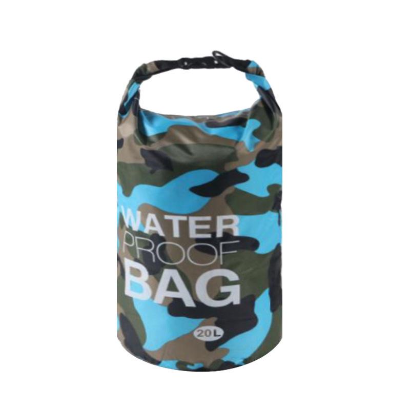 Waterproof PVC Camouflage Bucket Bag: Wet & Dry Separation, Ideal for Kids' Rafting, Beach & Swimming Activities