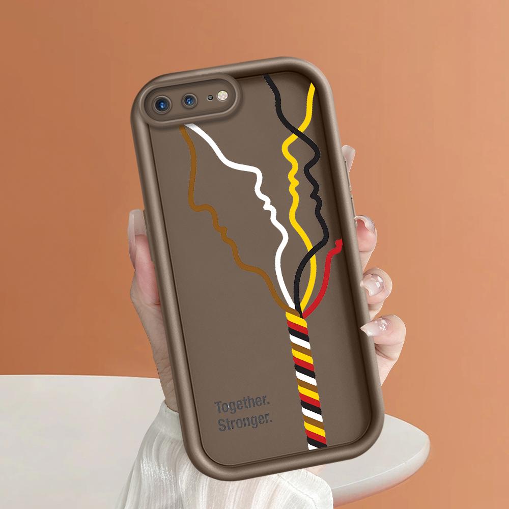 Kreative farbige Seilmuster Quadratische Leiter Silikon Handyhülle für iPhone Samsung Galaxy Xiaomi Redmi POCO HUAWEI Honor Stoßfeste Gummiabdeckung