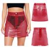 S-XXL Women Clear PVC High Waist Bodycon Mini Skirt with Side Pockets Transparent Cover Up for Swimsuit Beach Clubwear