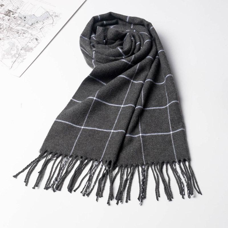 2024 Women's & Men's Beige Plaid Scarf - Versatile Japanese Style Winter Shawl