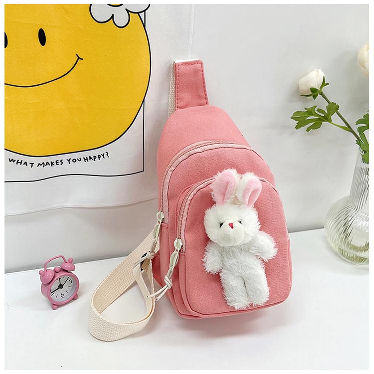 Cartoon Child Rabbit Crossbody Bag Outdoor Leisure Fashion Canvas Shoulder Bag
