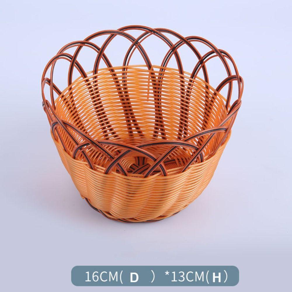 Handgewebte Kunststoff-Imitations-Rebe Obstplatte Härte Brot Obst Gemüse Körbe