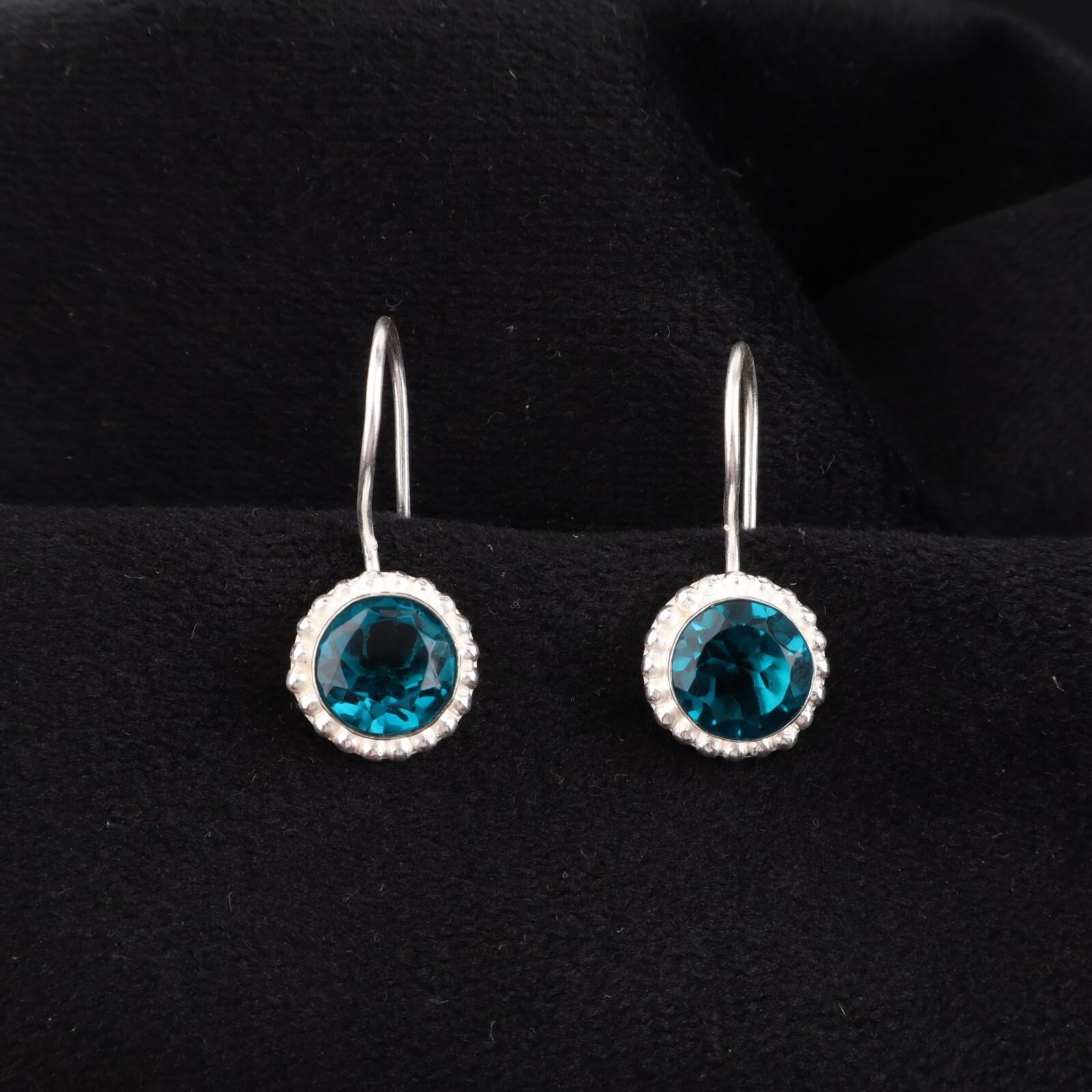 

Апатит Драгоценный камень Серебро 925 пробы Ювелирные изделия Ручной работы Серьги-капли 0,93 EE-177-11