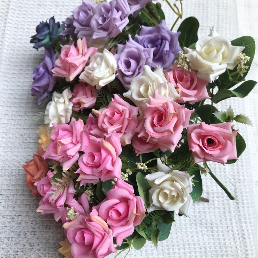 

DIY Fake Flowers 7 Flowers Garlands Gift Accessories Garden Wedding Decoration білий