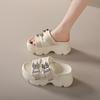 Fashion Woman 8.5CM High Heels Fashion Open Toe Outdoor Beach Slides New Women 2024 Summer Platform Sandals Beige Thick Bottom Slippers