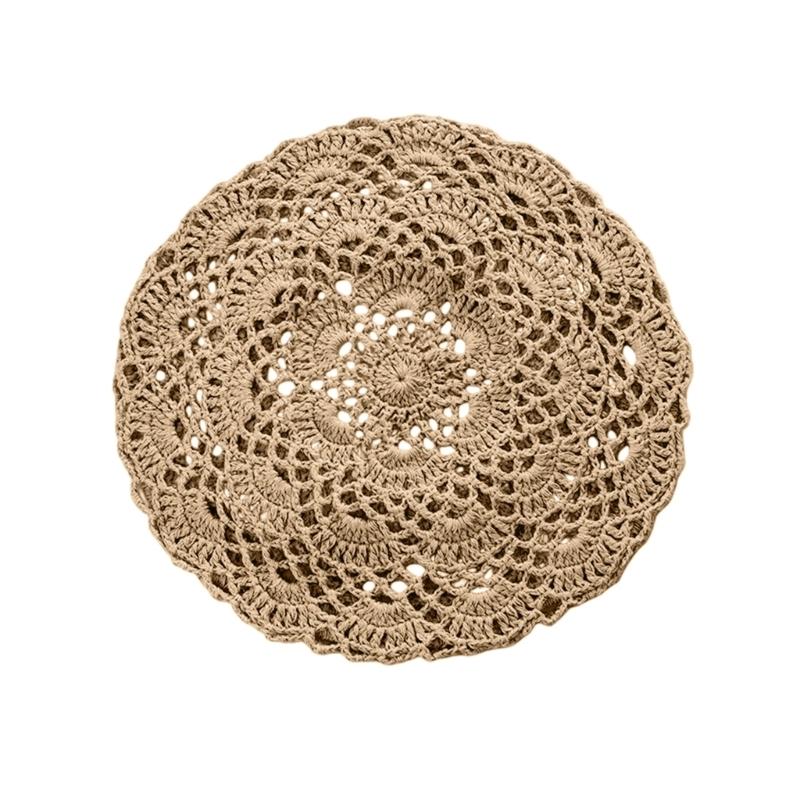 

Artistic Lace Crocheted Soft Cotton Fabric Knitted Hat For Fall Spring хаки