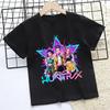 HUNTR/X K-pop Demon Hunters Kids T-Shirt, Unisex Virtual Idol Group Graphic Tee, 100% Cotton Casual Short Sleeve Top for Children