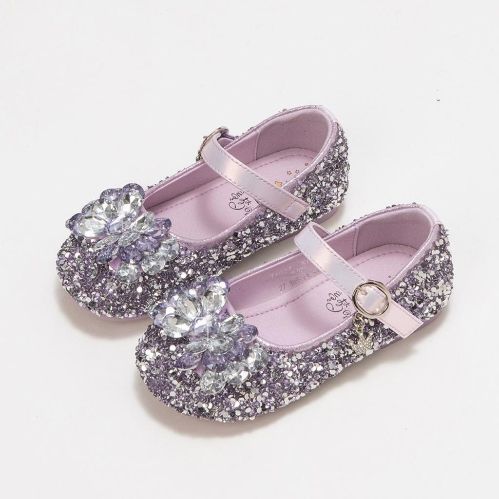 Girls' Fashionable Princess Shoes Children's High-end Crystal Shoes Soft-soled Small Leather Shoes Girls' Lightweight Shoes