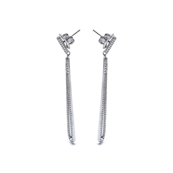 Luxenter Boucles d'oreilles en argent 925 et zirconium brillant plaqué finition en rhodié - Xiyah