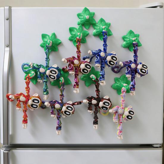 Jucărie Monkey Imprimată 3D cu Magneți Maimuță Articulată Suspendată cu Magneți Articulații Mobile Monkey Jucărie Fidget Decorațiune Magnet de Frigider