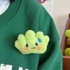 Cute Plush Small Green Grass Pendant Ins Sweet Wind Girl Gift Cartoon Brooch Furry Charm Cartoon Fresh Backpack Key Chain