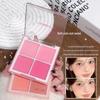Four-Color Matte Blush Palette for Yellow Skin - Long-Lasting, Brightening, Easy Application, Ideal for Students
