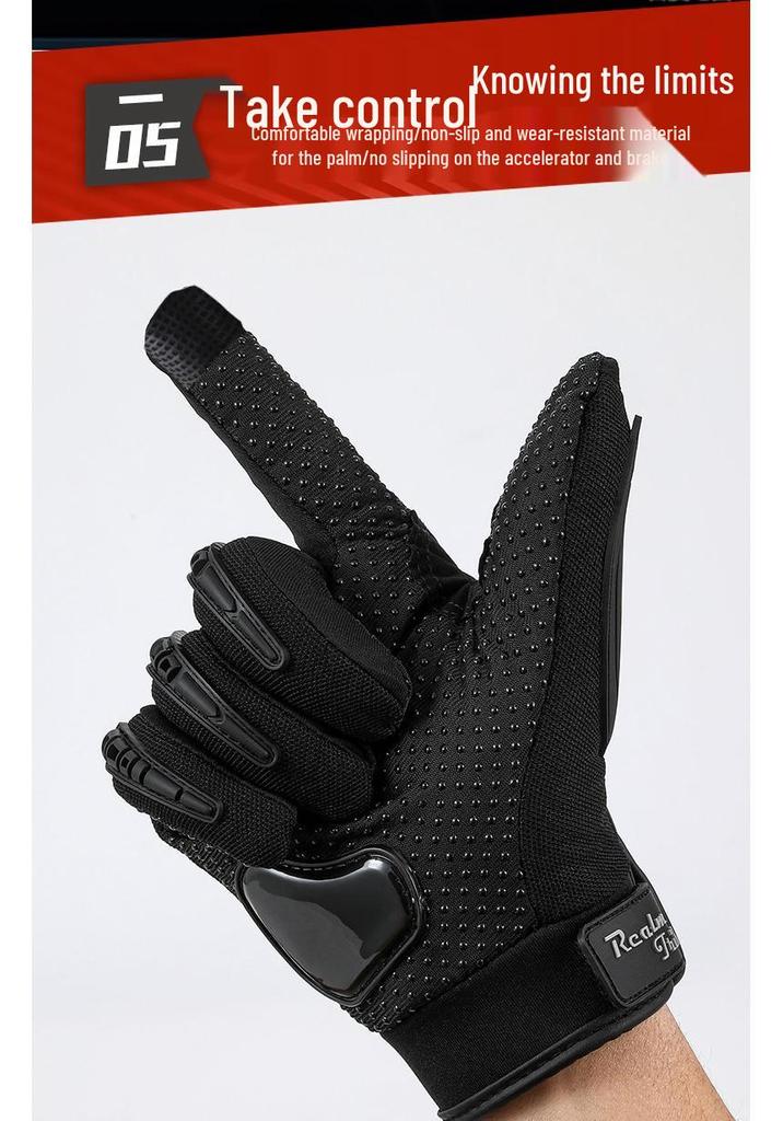 Rider Non-Slip Full-Finger Touchscreen Motorcycle Racing Gloves for Off-road and Electric Vehicle Use