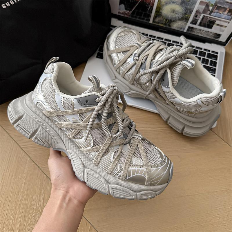 New Men's Casual Sports Shoes Mesh Platform Men's Shoes Trendy Versatile Dad Shoes Men's YH07