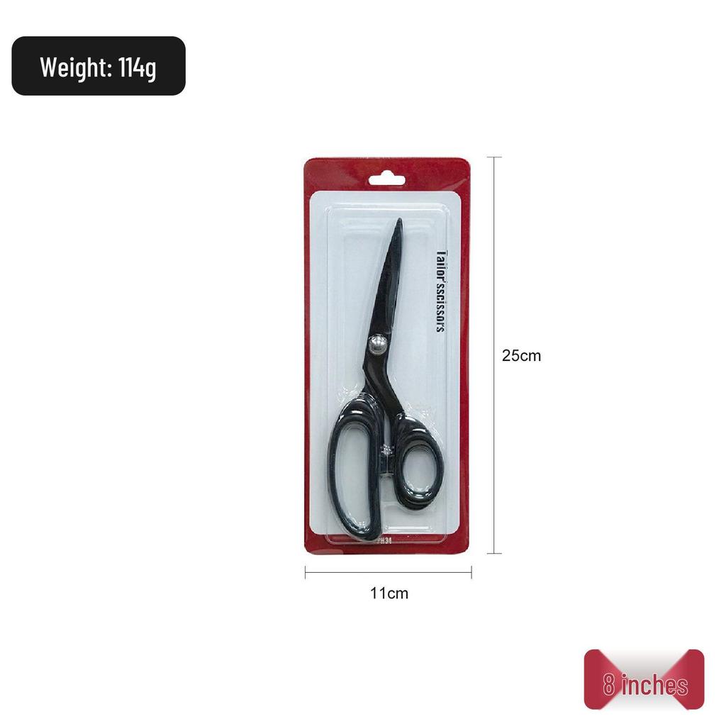 Professional Fabric Cutting Scissors: Tailoring, Dressmaking, Household Sewing, Crafting - Large, Blackened