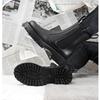 2025 Frühling Herbst Echte Lederschuhe Herren Chelsea Boots Flache Rutschfeste Stiefeletten Rindsleder Herrenschuhe Reines Schwarz D350
