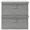 VidaXL Boîtes de rangement 2 pcs Tissu 50x30x25 cm Gris 332915