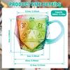 Caneca Colorida de Dados 350 ML/11.8 Oz Caneca de Café Poliedra Caneca Criativa de Jogo com Alça Copos de Vidro para Salão de Jogos Escritório Casa
