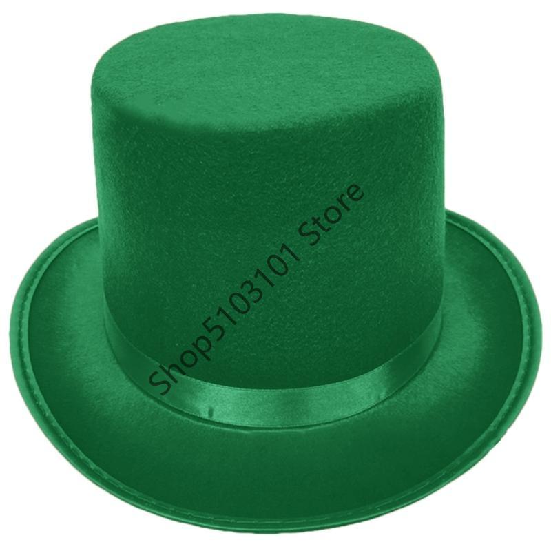 X6HE Elegant Stage Performances Tall Hat Cosplay Costume Gentleman Hat with Roll Trim Adult Carnivals Party Photography Hat