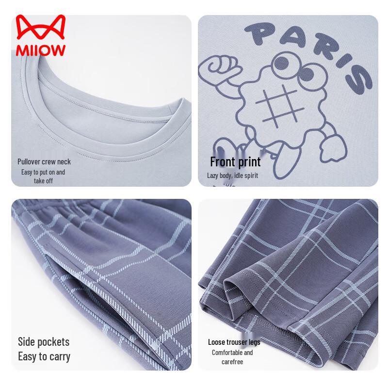 Men's Pure Cotton Long-Sleeve Pajama & Loungewear Set