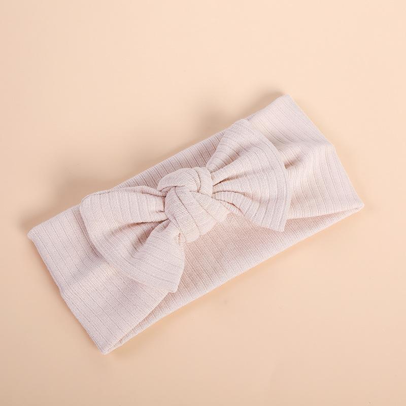 2022 Organic Cotton Baby Bow Knot Knitted Ribbed Infant Newborn Headbands for Babies 18 Colors Baby Accessories
