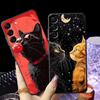 Cover Case for Samsung Galaxy A73 A51 A37 A12 A53 A17 A52 A36 A05 A70 A06 A50 A55 A41 A57 A15 A25 A16 A23 A13 Starry Sky Cat