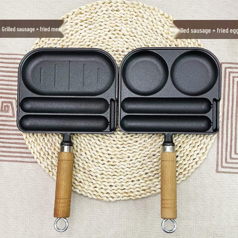 Multi-functional Cast Iron Sausage & Meat Grill Pan