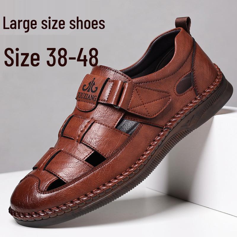 Men's Hollow Out Closed Toe Sandals Large Size 47-48 Thick Sole Summer Casual Footwear