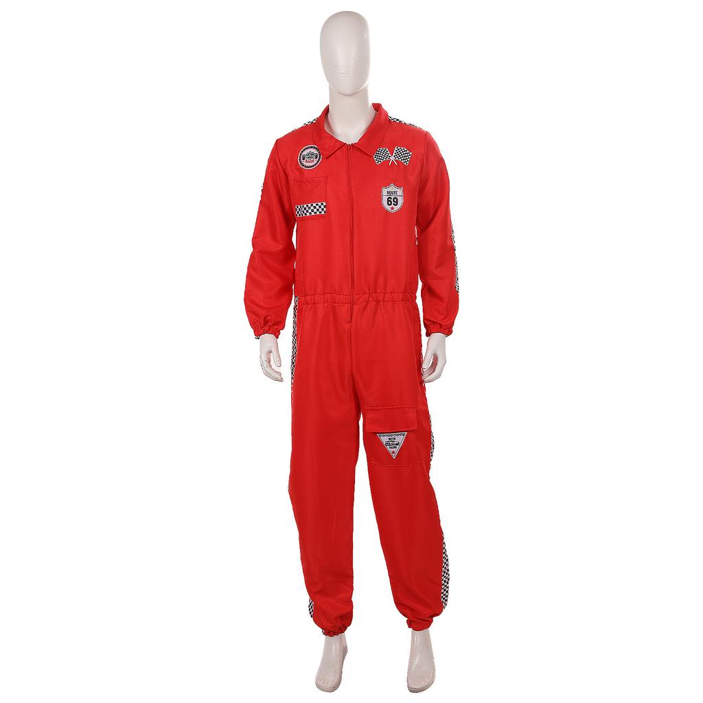 Adult Red Astronaut Costume with Gloves for Halloween Party