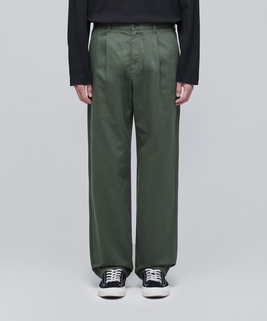 Musinsa Standard One-Pleat Regular Fit Chino Pants [Sage Green]