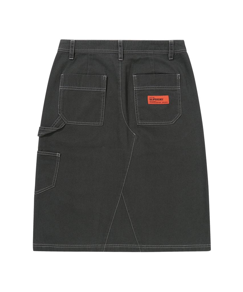 Syupeodeulai W Long Carpenter Skirt Charcoal