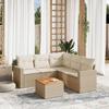 VidaXL Garden Lounge Set with Cushions 6 Pcs, Patio Sofas, Patio Furniture Set, Outdoor Furniture, Beige 3256450