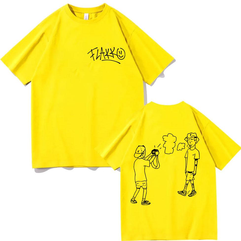 Rapper Rels B Skinny Flakko Print T-shirt Harajuku Hip Hop Pop Music T Shirts Men Women High Quality Fashion Oversized T-shirts