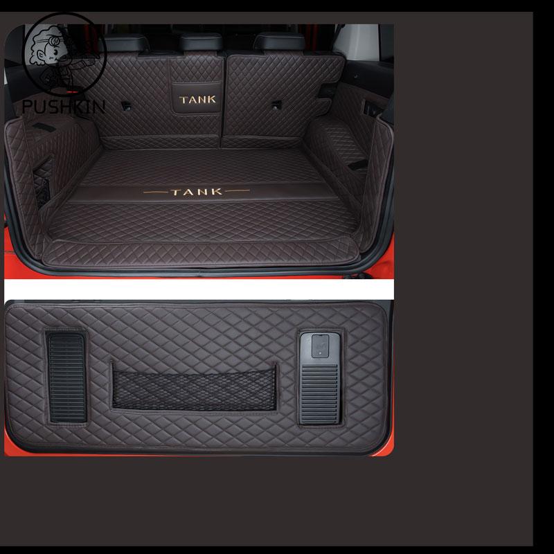 For GMW TANK 300 2025 2024 2023 Car Trunk Protection PU Leather Mat Catpet Interior Modification Cover Part Auto Accessories