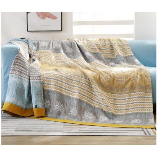 Хлопковое Пятислойное Марлевое Покрывало-Одеяло Типа А Покрывало Полотенце Одеяло Односпальное Двуспальное Кондиционер Летнее Прохладное Тонкое Одеяло 150X200