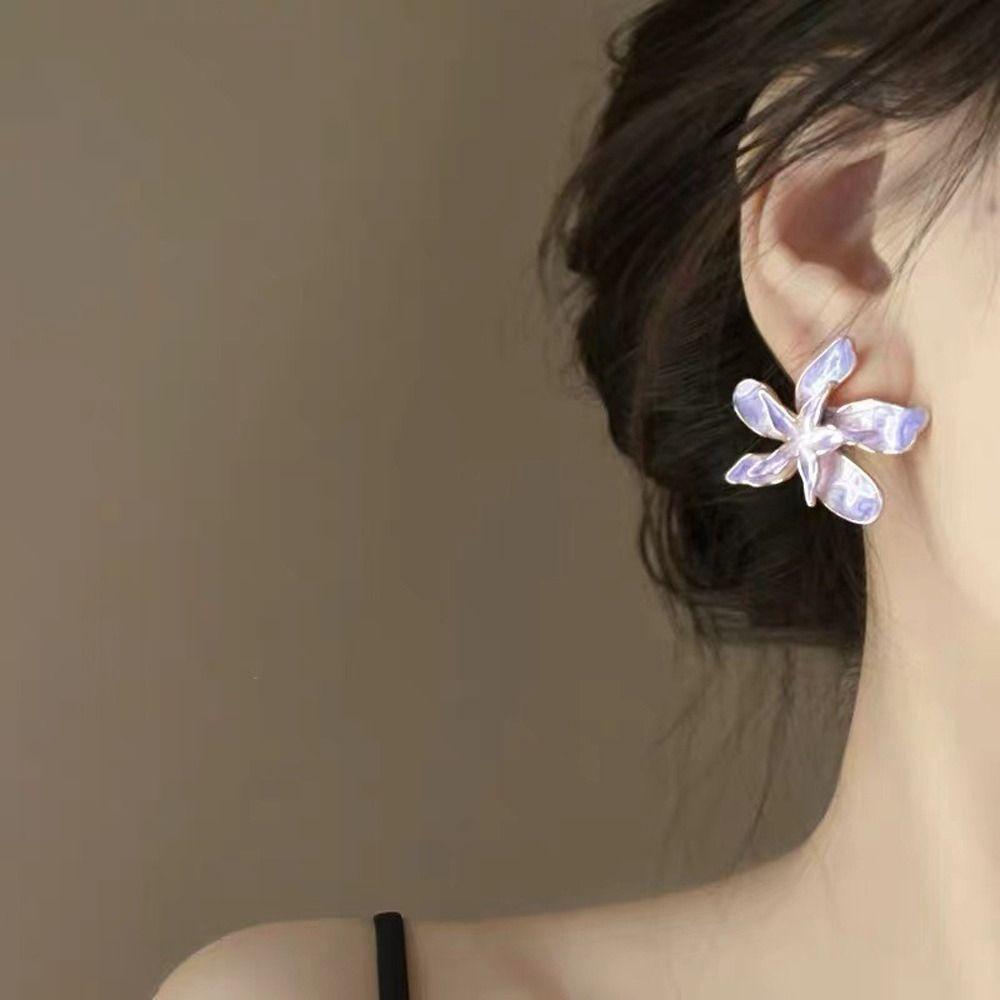 

Jewelry Flower Korean Style Earrings Girl Stud Earrings Ear Studs Women Dripping Oil Earrings