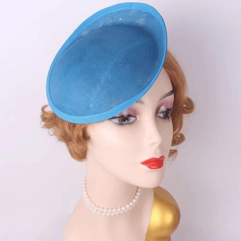 Headpiece Vintage Fascinator Hat Wide Brim Masquerade Top Hat Linen Yarn Fascinator Hat Base  Lady