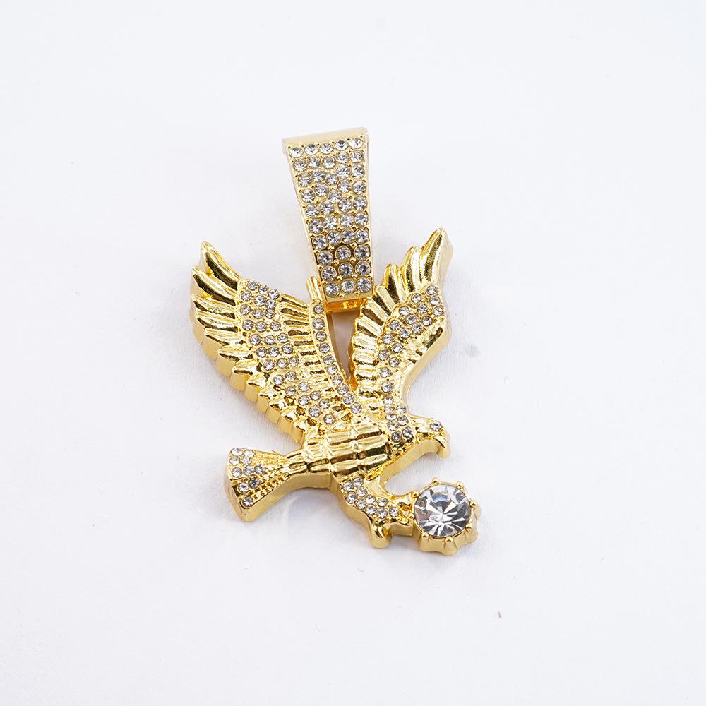 Hip Hop Street Animal Necklace, European and American Men's Cuban Chain Decoration, Personalized Alloy Eagle Pendant