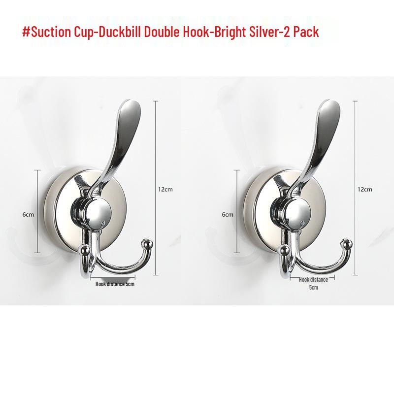 Stainless Steel Traceless Vacuum Suction Cup Hook for Kitchen and Bathroom Towels