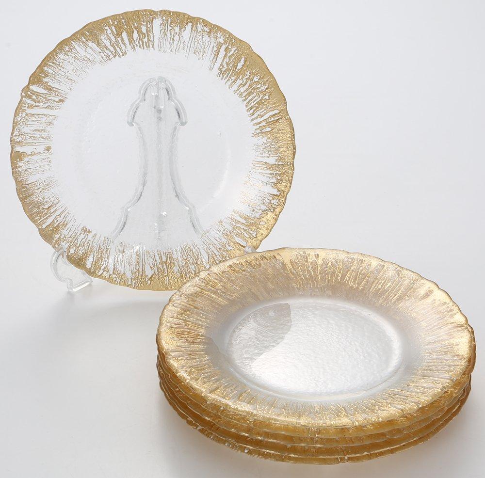 Vetro Felice Medium Plate, Western Tableware, Gold, 21.5cm, Happy Glass Flash, 349122P