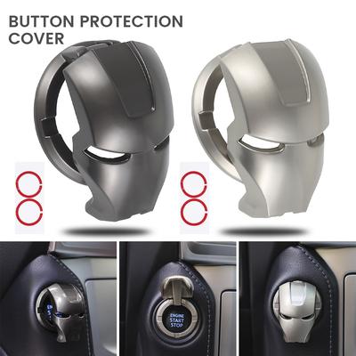 Modificación Interior de Coche Iron Man Cubierta Protectora Adhesivo Botón de Arranque con una Tecla Interruptor Dispositivo de Encendido Decoración Metálica