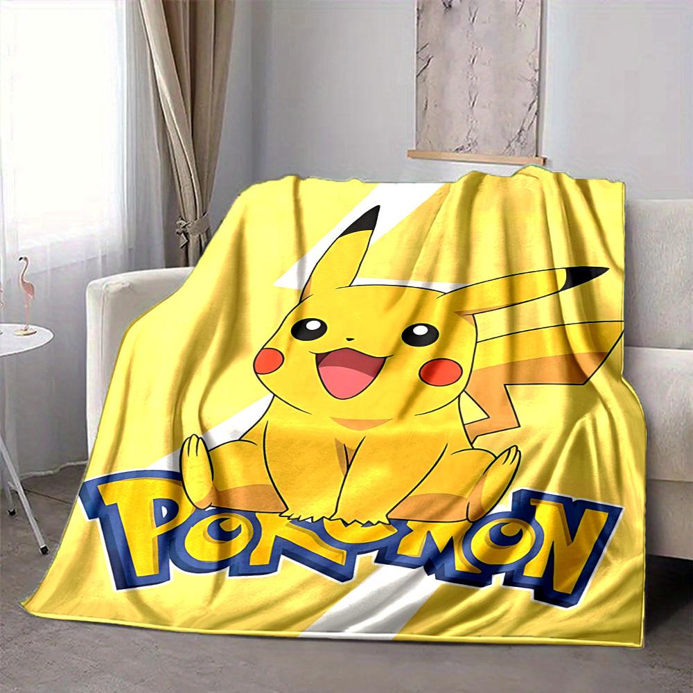 1 manta de franela de Pikachu Pokémon, suave y amigable con la piel con impresión digital, varios tamaños disponibles para familia, amigos, cumpleaños