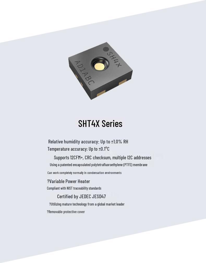 Sensirion SHT41-AD1F High-Precision Temp & Humidity Sensor with Waterproof Membrane, Long-Lasting