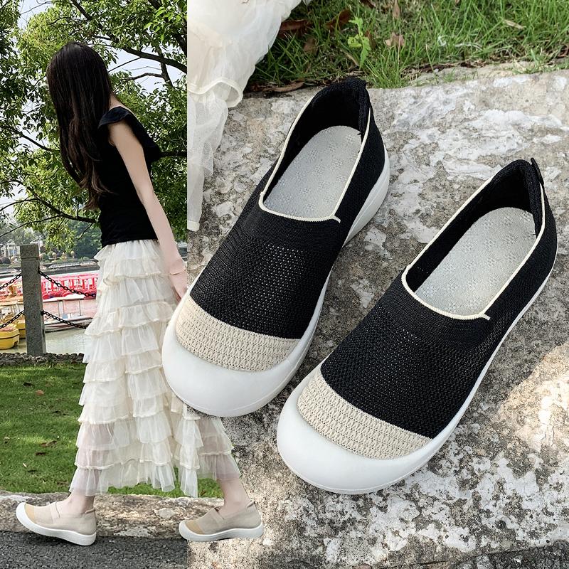 2025 summer flat shoes, lightweight and comfortable casual shoes, breathable mesh shoes, fashionable and versatile