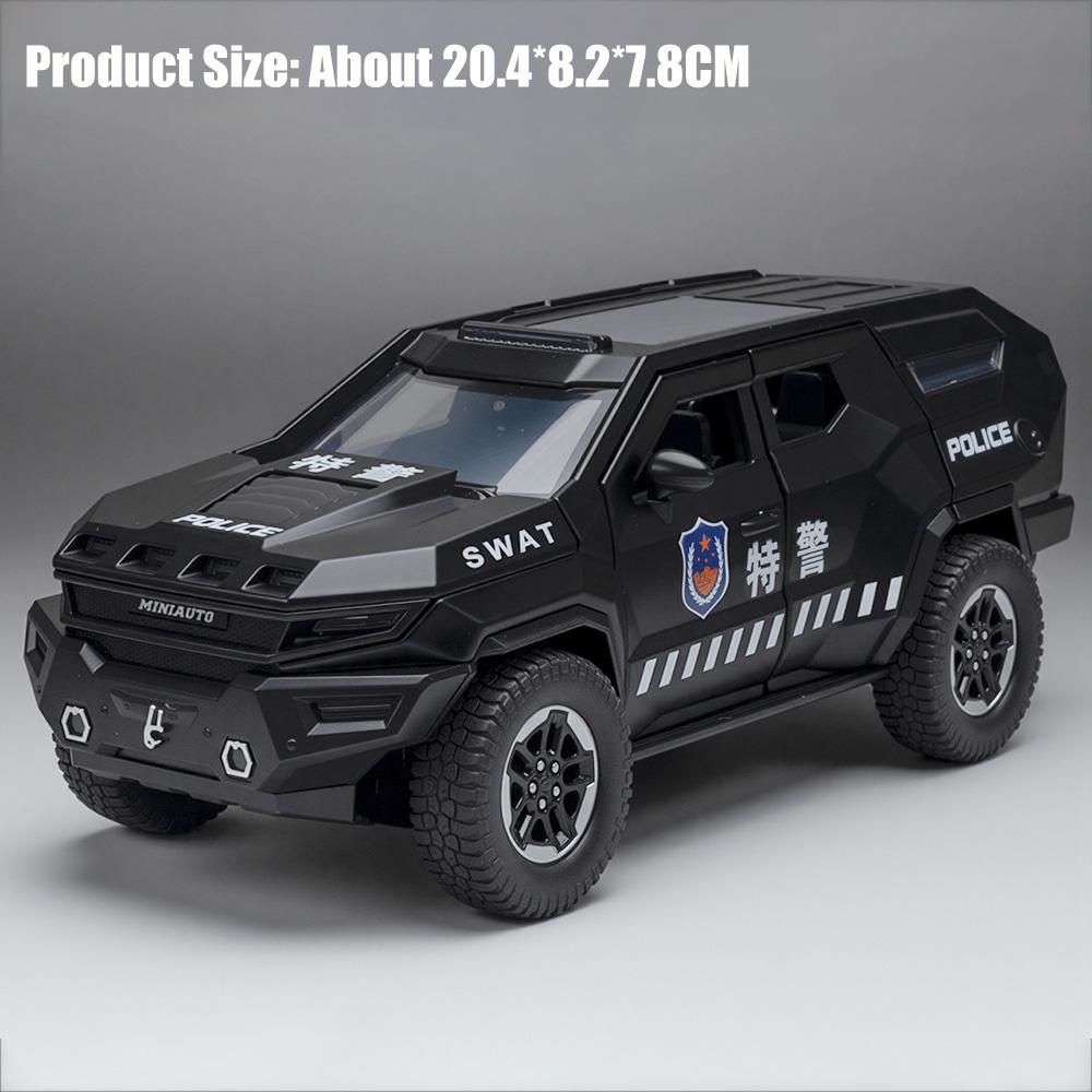 1:24 Rezvani Vengeance Sword Toothed Tiger Armored Car Model Toy Pull Back Shock Absorption Vehicle Models Hobby Decoration