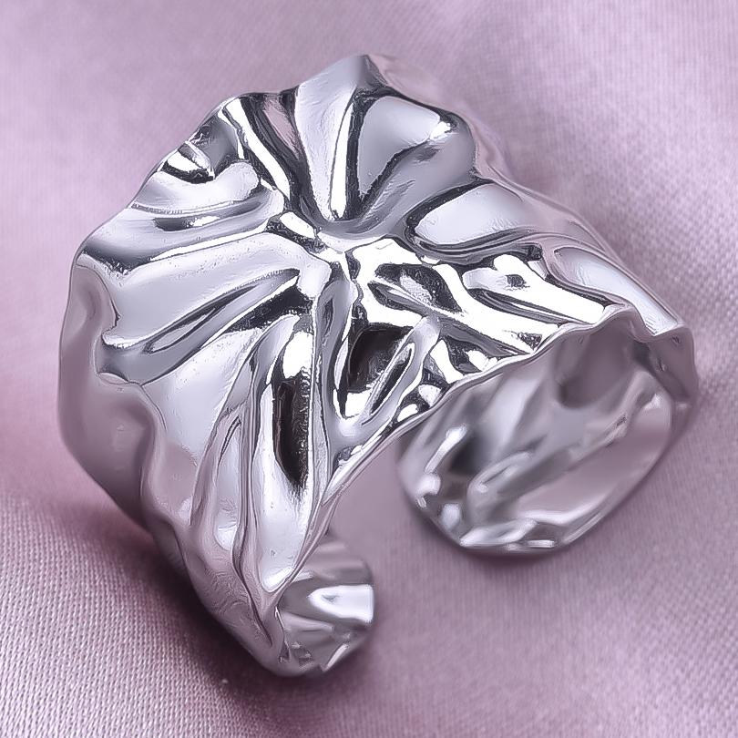 Liquidity Chunky Open Stainless Steel Rings For Women Men Accessories Real Gold Plated No Fade Vintage Finger Ring Party Bagues