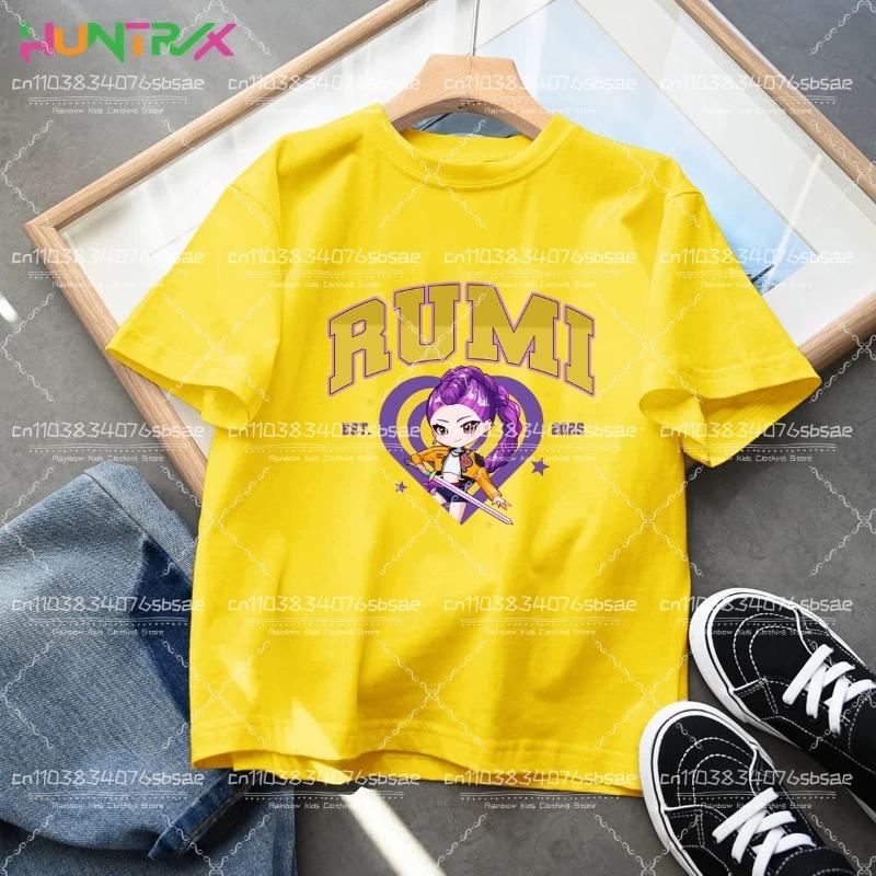

KPop Demon Hunters Kids Clothes 2025 Hot Anime Cotton T-shirt Harajuku Girls Casual Shirt Gift Fashion Movie Toddler T Shirts 150
