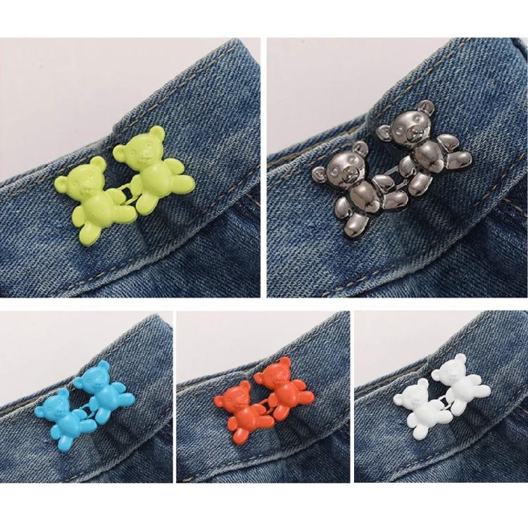 Button Pin Detachable Decorative Waist Buckles No Sewing Bear Waist Tighten Cute Bear Metal Tighten Waist Button Pin