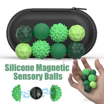 Silikonové magnetické senzorické míčky Fidget hračka pro děti a dospělé, uklidňující hračka pro úlevu od úzkosti a stresu