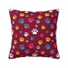 Colorful Animal Footprint Dog Paw Prints Cushion Cover  cm Velvet Throw Pillow Case for Living Room Bedding Sofa Pillowcase
